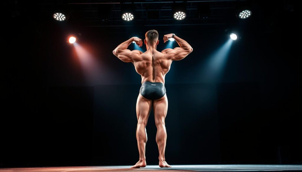 physique posing on stage
